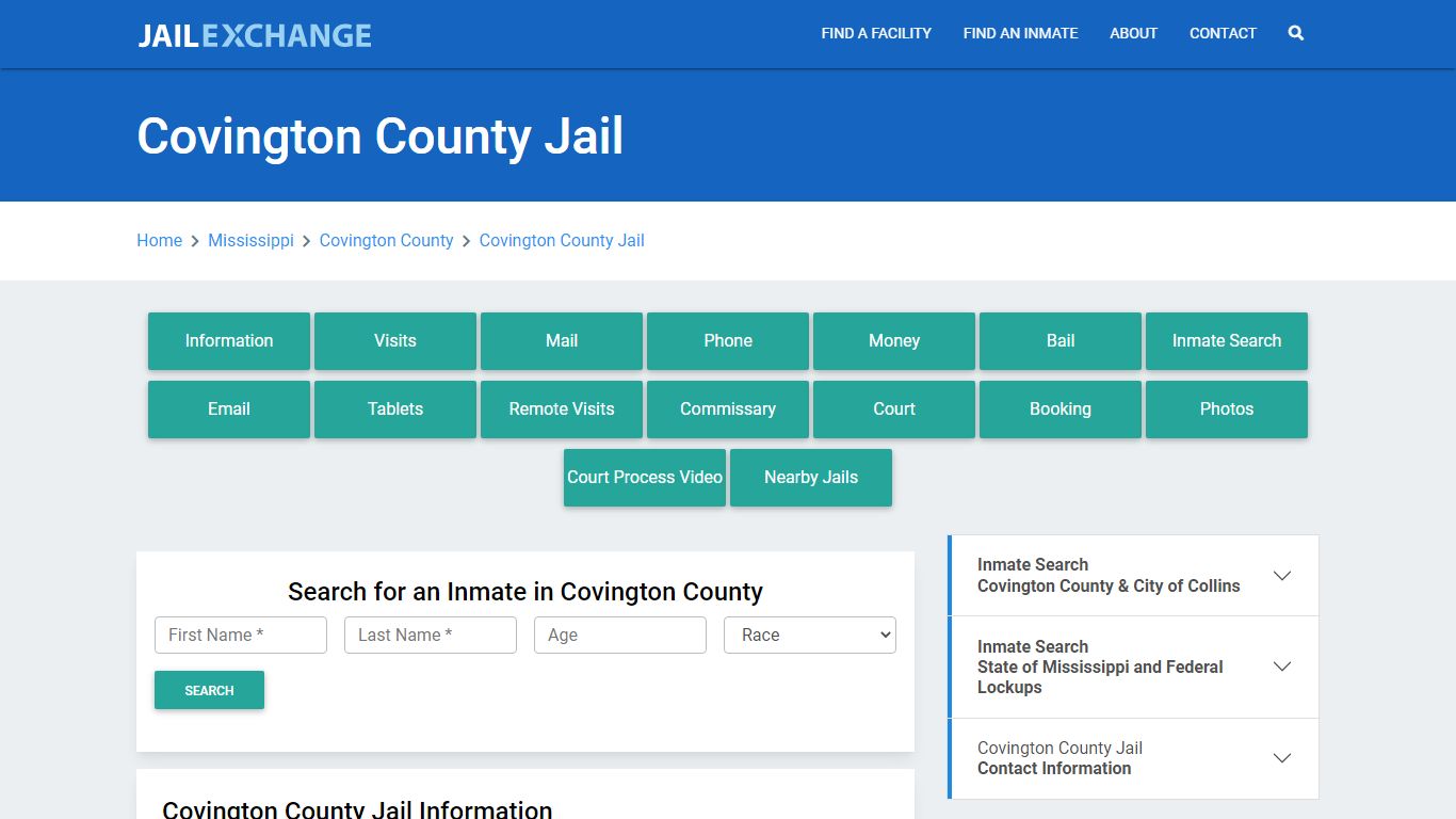 Covington County Jail Roster Lookup, MS, Inmate Search